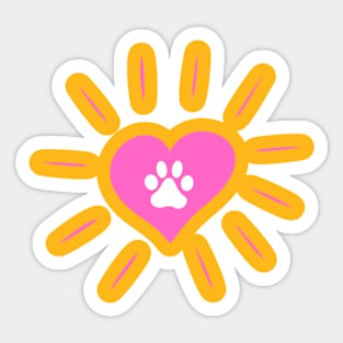 Heart paw dog icon. Sticker